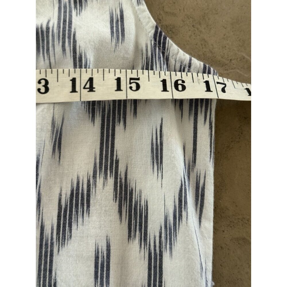 Toad & Co Size XS Shakti Ikat Dress White Grey Sleeveless Front Tie 100% Cotton - Picture 9 of 10